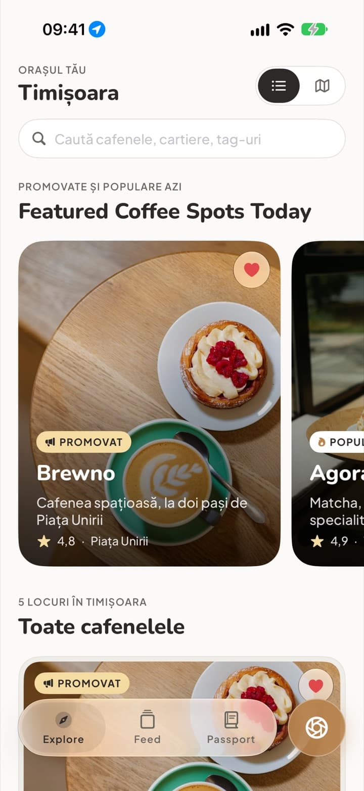Explore: cafenelele din oraș